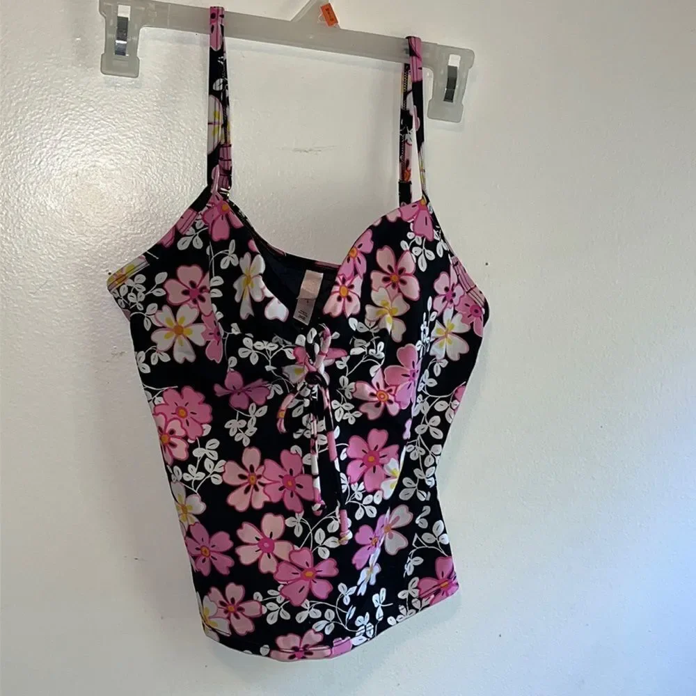 VICTORIA’S SECRET 36B UNDERWIRE TANKINI FLORAL TANKINI TOP